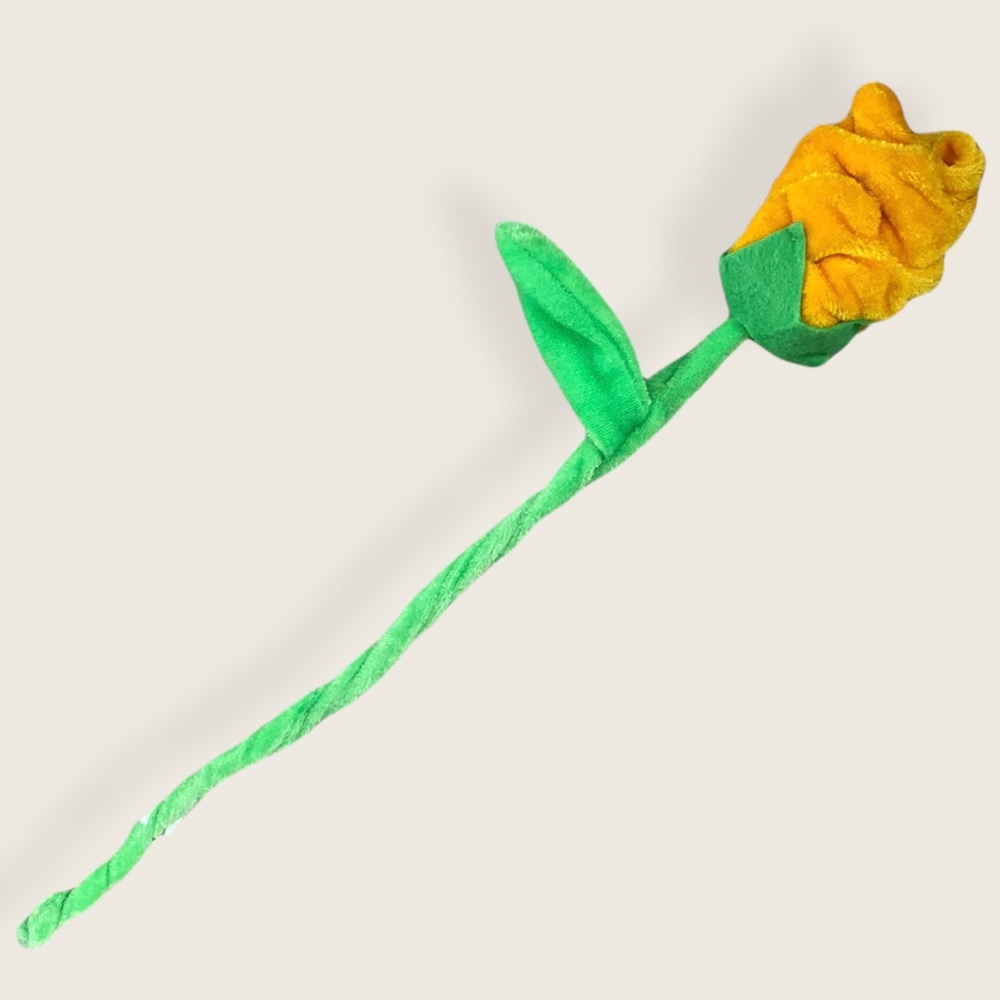 Toy Factory Stuffed Plush Single Yellow Rose Valentine’s Friendship Day Birthday